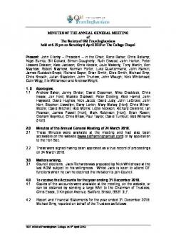 DRAFT MINUTES OF SOF AGM HELD ON 6 APRIL 2019