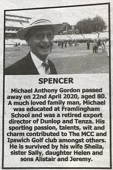 Michael Spencer (R51-58) - Times Obituary - May 2020 - small