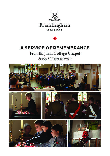 Framlingham College Remembrance Order of Service 2020