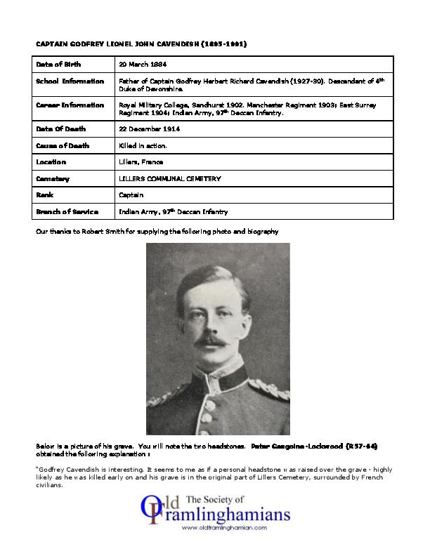 CAPTAINGODFREYLIONELJOHNCAVENDISH1895-1901