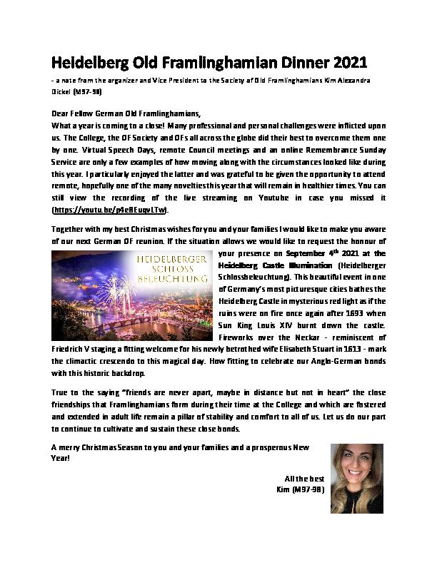 2021 German OF Dinner Save the Date