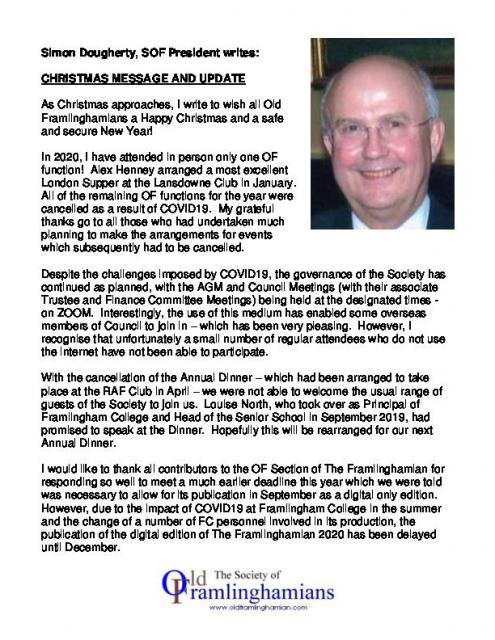 President Message - December 2020