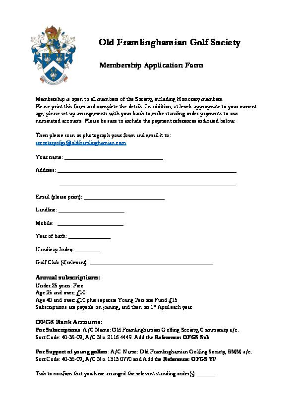 OFGS Membership Form
