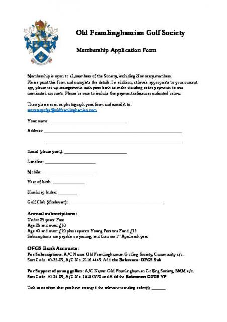 OFGS Membership Form