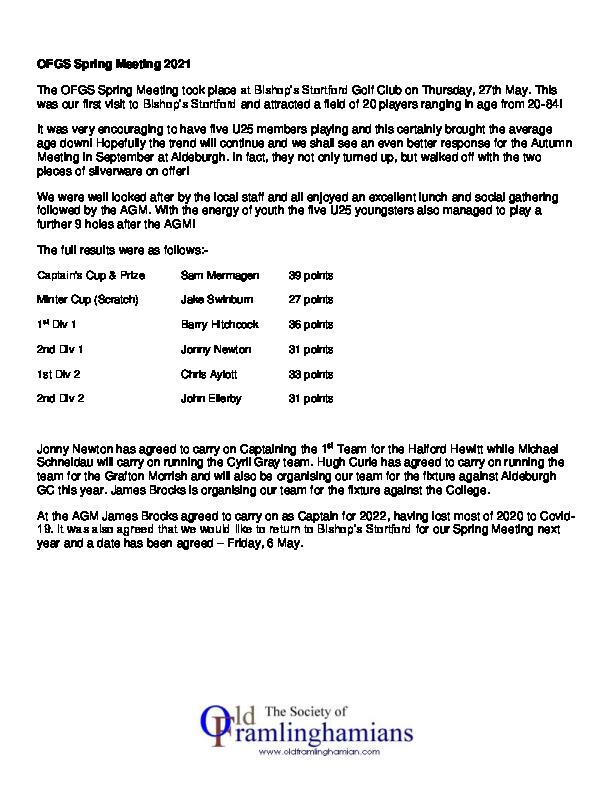 OFGS Spring Meeting 2021