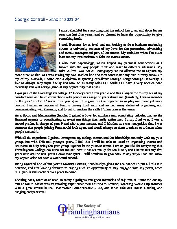 Georgie Cantrell - Moreau Profile - 2021