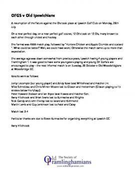 OFGS v Old Ipswichians 2021