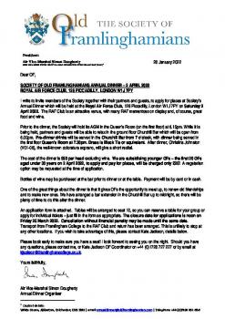 SOF Annual Dinner Notification Letter 2022