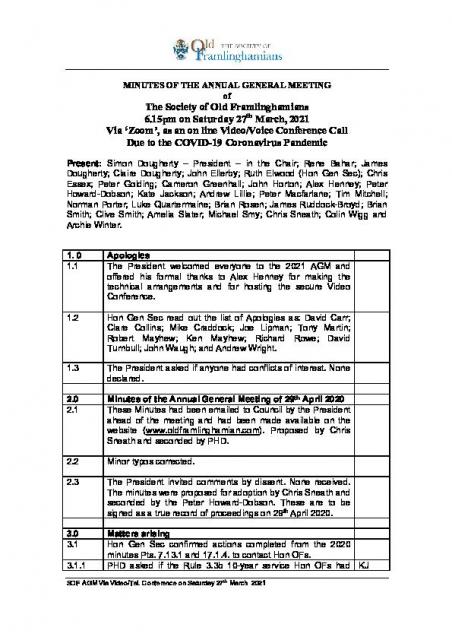 21-03-27 Draft SOF AGM Mins Zoom