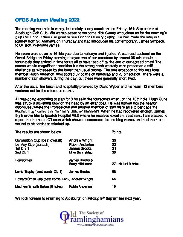 OFGS Autumn Meeting 2022