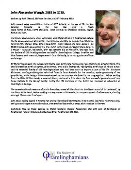 John Waugh - funeral report and photos - 210223